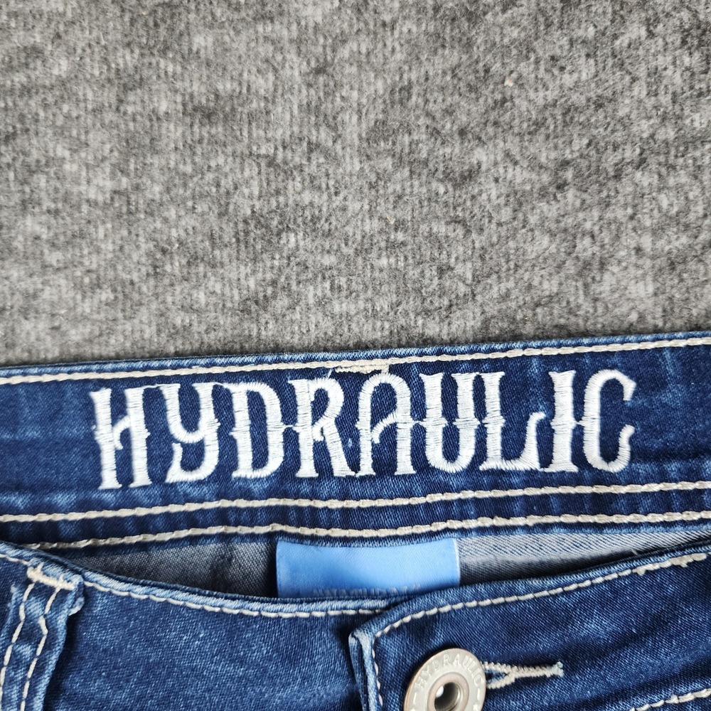 Hydraulic Bermuda Shorts Womens 8 Blue Denim Patriotic Wing Sequin 4th‎ of July - Picture 6 of 8